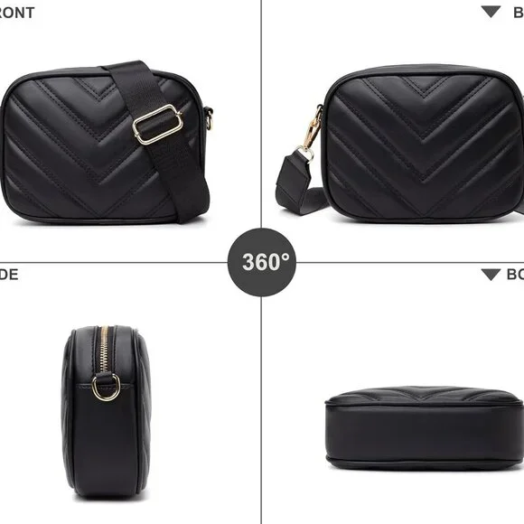 Small Quilted Crossbody Bags for Women Stylish Leather Purse Designer Handbag wi - Picture 4 of 7